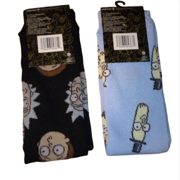 Rick and Morty Unisex Socks Size 6-12 NWT Cartoon Crew Gift - Picture 2 of 2